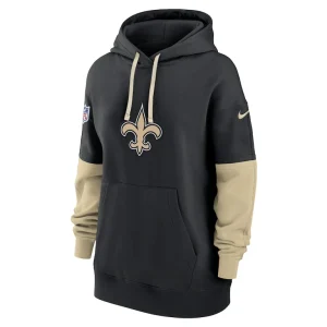 New orleans saints nike womens 2024 sideline essential fleece pullover hoodie Black S