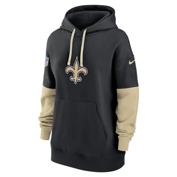 New orleans saints nike womens 2024 sideline essential fleece pullover hoodie Black S
