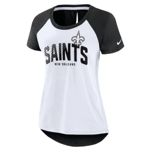 New orleans saints nike womens back slit lightweight fashion t shirt Whiteheather scarlet S