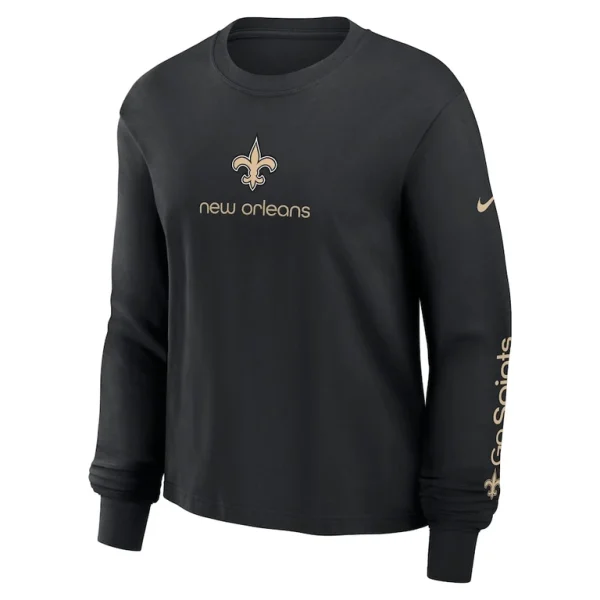 New orleans saints nike womens boxy long sleeve t shirt Black S