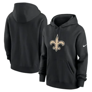New orleans saints nike womens club fleece pullover hoodie Black