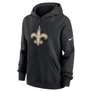 New orleans saints nike womens club fleece pullover hoodie Black S