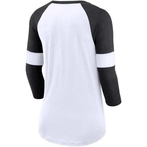 New orleans saints nike womens football pride raglan 34 sleeve t shirt Whiteheather black M