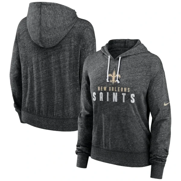 New orleans saints nike womens gym vintage lightweight pullover hoodie Black