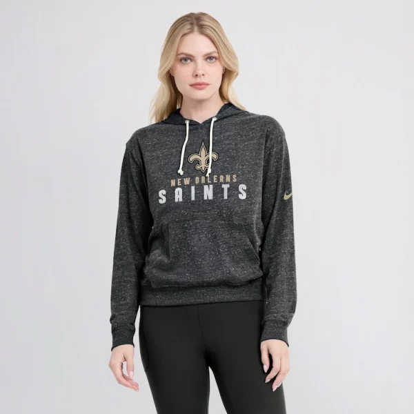 New orleans saints nike womens gym vintage lightweight pullover hoodie Black L