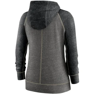 New orleans saints nike womens gym vintage raglan full zip hoodie Heathered charcoalblack M