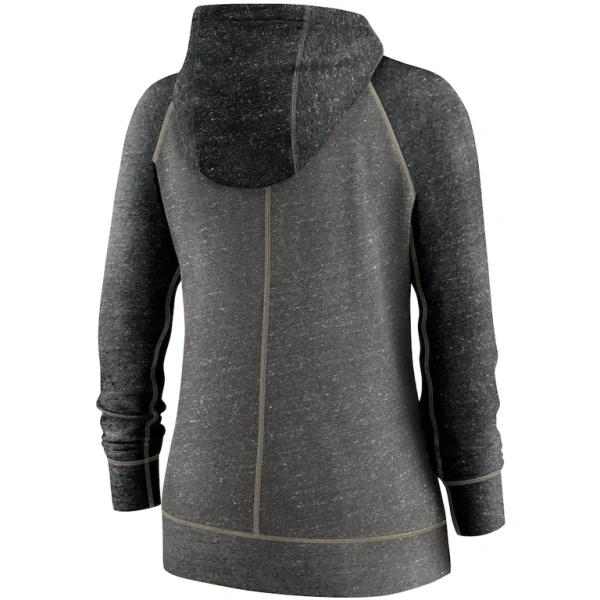 New orleans saints nike womens gym vintage raglan full zip hoodie Heathered charcoalblack M
