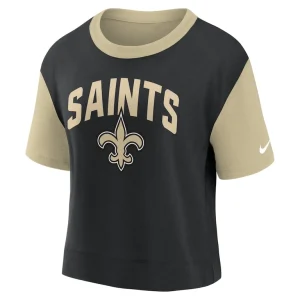 New orleans saints nike womens high hip fashion t shirt Goldblack S