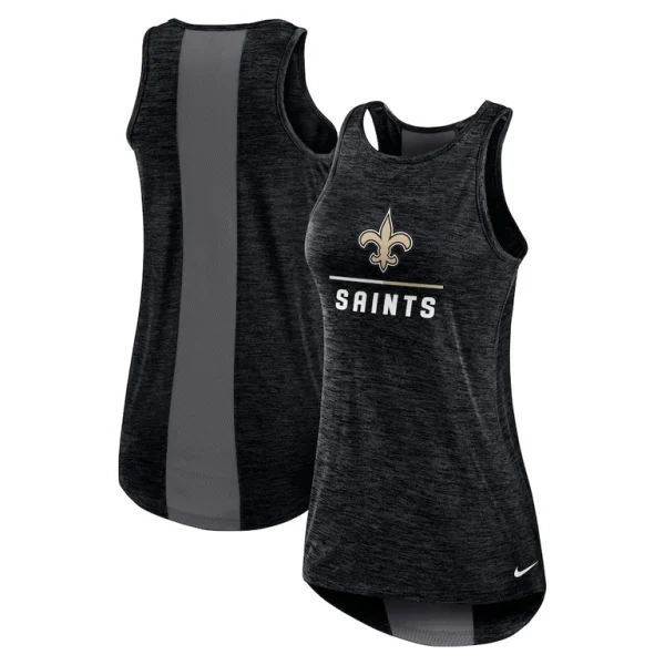 New orleans saints nike womens high neck performance tank top Black