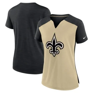 New orleans saints nike womens impact exceed performance notch neck t shirt Goldblack