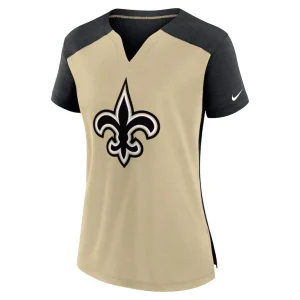 New orleans saints nike womens impact exceed performance notch neck t shirt Goldblack S