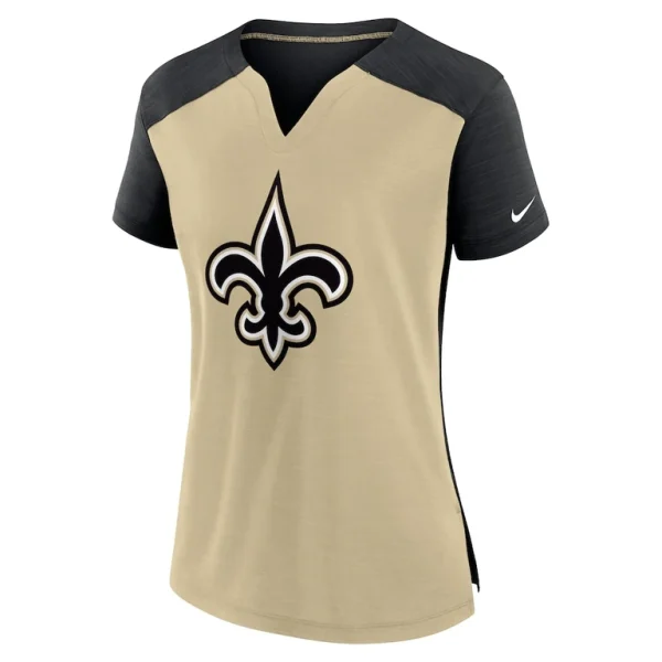 New orleans saints nike womens impact exceed performance notch neck t shirt Goldblack S