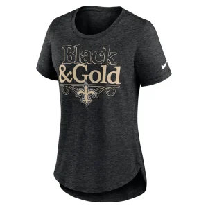 New orleans saints nike womens local fashion tri blend t shirt Heather black S