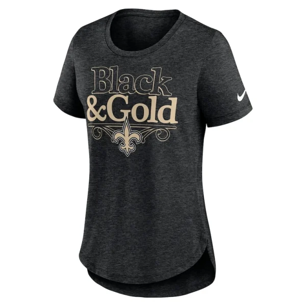 New orleans saints nike womens local fashion tri blend t shirt Heather black S