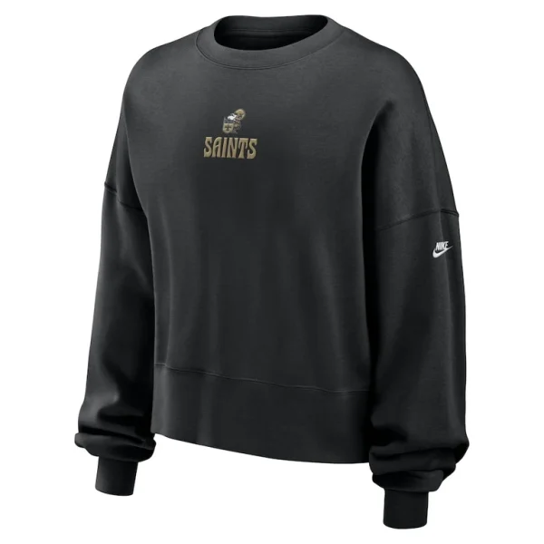 New orleans saints nike womens oversized rewind pullover sweatshirt Black S