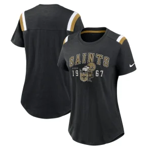 New orleans saints nike womens playback athlete historic fashion t shirt Heather black