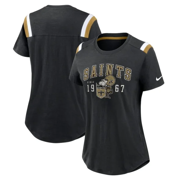 New orleans saints nike womens playback athlete historic fashion t shirt Heather black