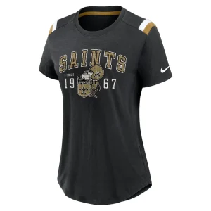 New orleans saints nike womens playback athlete historic fashion t shirt Heather black S