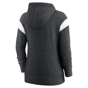 New orleans saints nike womens plus size monaco full zip lightweight hoodie Heather blackwhite Plus 3X