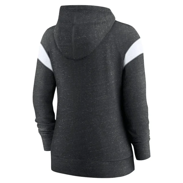New orleans saints nike womens plus size monaco full zip lightweight hoodie Heather blackwhite Plus 3X