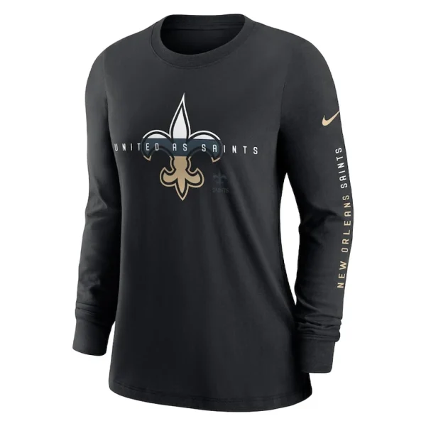 New orleans saints nike womens prime split long sleeve t shirt Black S