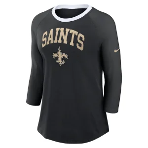 New orleans saints nike womens raglan 34 sleeve t shirt Black S
