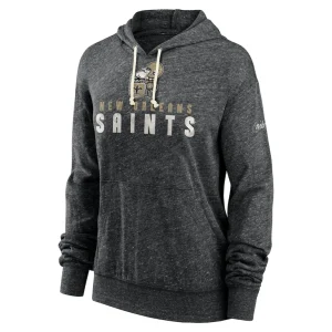New orleans saints nike womens rewind gym vintage lightweight pullover hoodie Black S