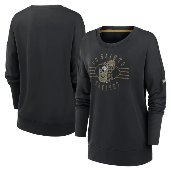 New orleans saints nike womens rewind playback icon performance pullover sweatshirt Black