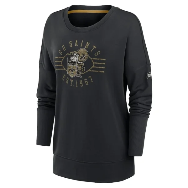 New orleans saints nike womens rewind playback icon performance pullover sweatshirt Black S