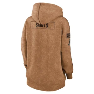 New orleans saints nike womens salute to service pullover hoodie Brown M