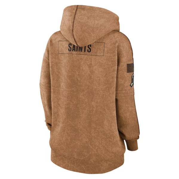New orleans saints nike womens salute to service pullover hoodie Brown M