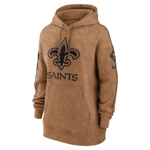 New orleans saints nike womens salute to service pullover hoodie Brown S