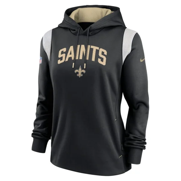 New orleans saints nike womens sideline stack performance pullover hoodie Black S