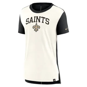 New orleans saints nike womens wordmark tri blend t shirt Creamblack S