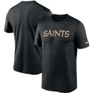 New orleans saints nike wordmark legend performance t shirt Black