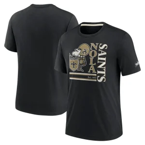 New orleans saints nike wordmark logo tri blend t shirt Black