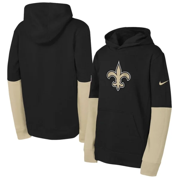 New orleans saints nike youth club pullover hoodie Black