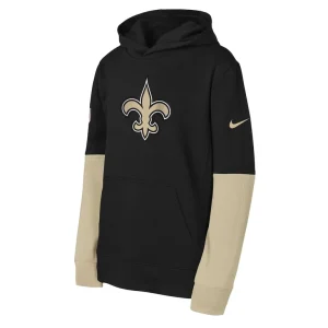New orleans saints nike youth club pullover hoodie Black Yth M
