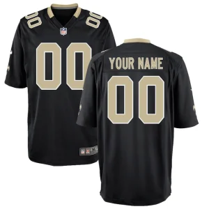 New orleans saints nike youth custom game jersey Black