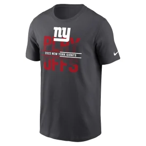 New york giants nike 2022 nfl playoffs iconic t shirt anthracite Multi M