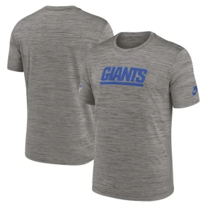 New york giants nike 2023 sideline alternate logo performance t shirt Heather charcoal