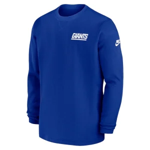 New york giants nike 2023 sideline alternate logo waffle knit long sleeve t shirt Royal M