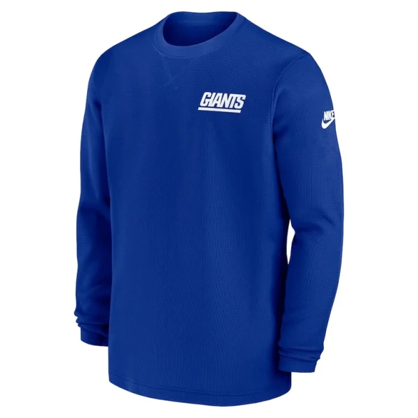 New york giants nike 2023 sideline alternate logo waffle knit long sleeve t shirt Royal M