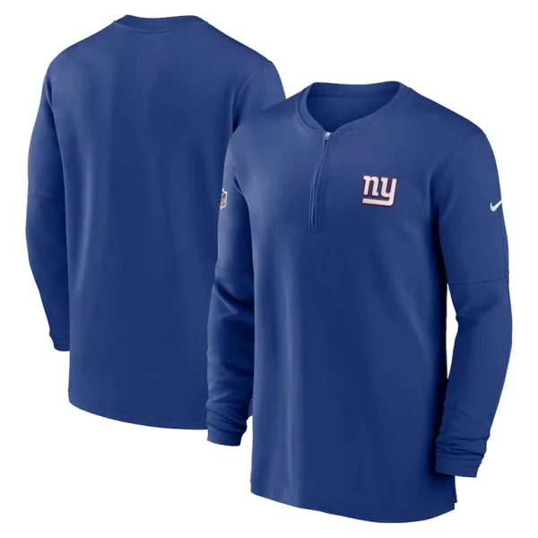 New york giants nike 2023 sideline performance long sleeve tri blend quarter zip top Royal