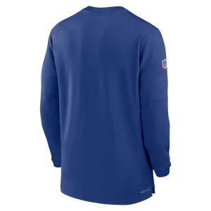 New york giants nike 2023 sideline performance long sleeve tri blend quarter zip top Royal L