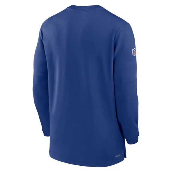 New york giants nike 2023 sideline performance long sleeve tri blend quarter zip top Royal L