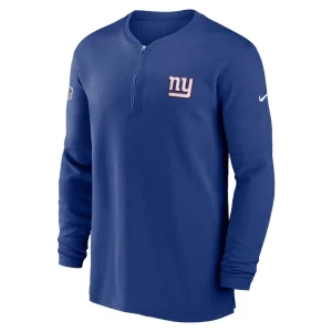 New york giants nike 2023 sideline performance long sleeve tri blend quarter zip top Royal M