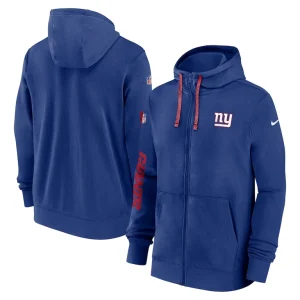 New york giants nike 2024 sideline club full zip hoodie Royal