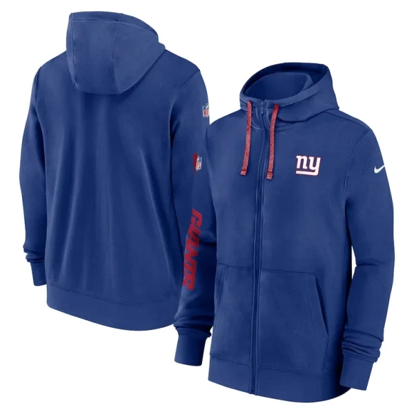 New york giants nike 2024 sideline club full zip hoodie Royal