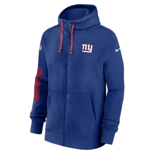 New york giants nike 2024 sideline club full zip hoodie Royal M